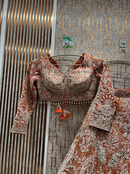 Attractive Yellow Haldi mehendi crop top Lehenga peacock