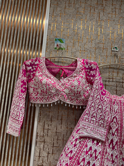 16 kali big flare heavy silver work Eye catching Sky blue crop top Lehenga