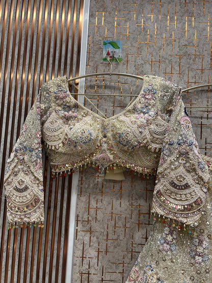 Something different Light pink peacock crop top Lehenga Happy Customer