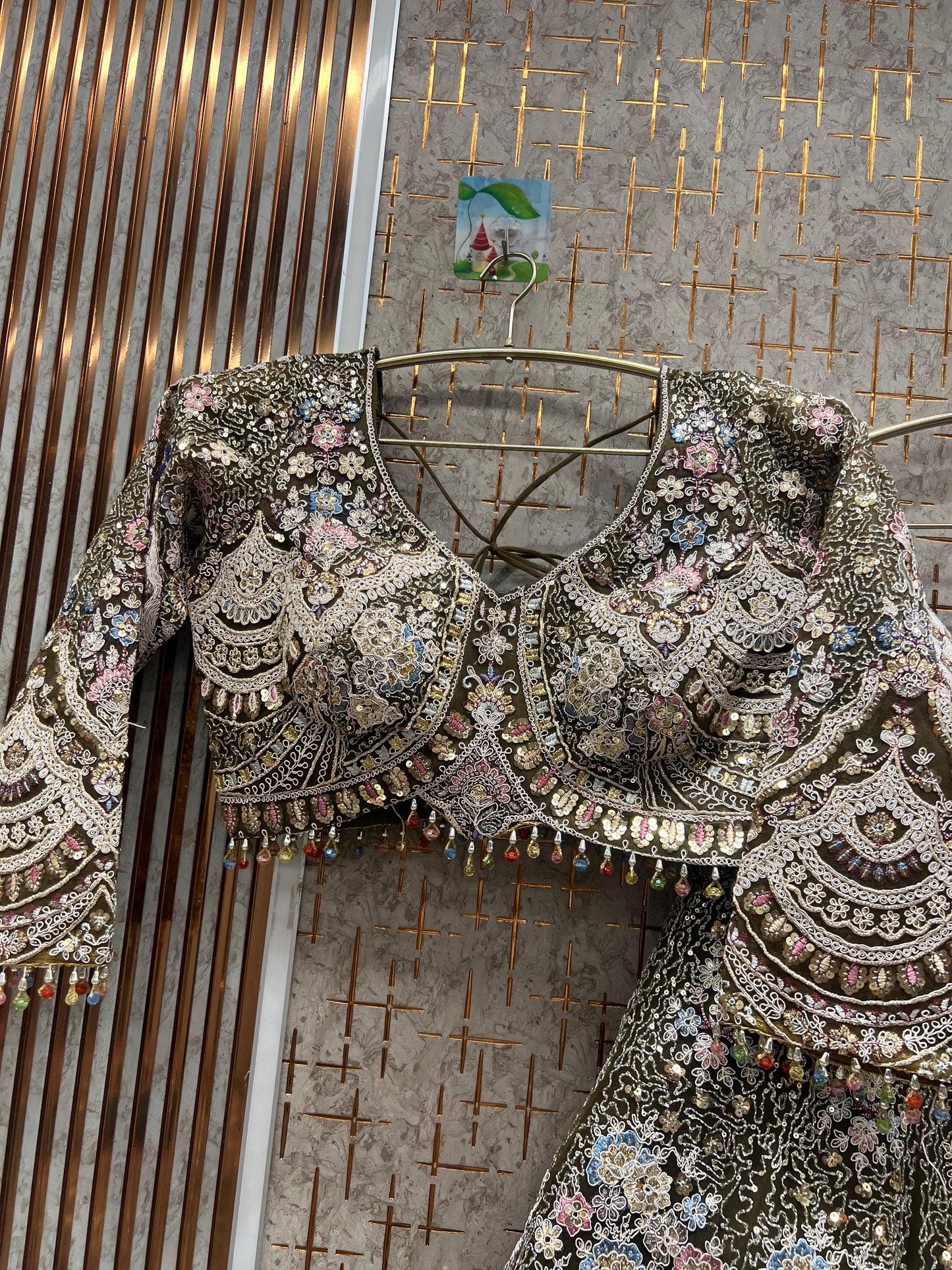 Something different Light pink peacock crop top Lehenga Happy Customer