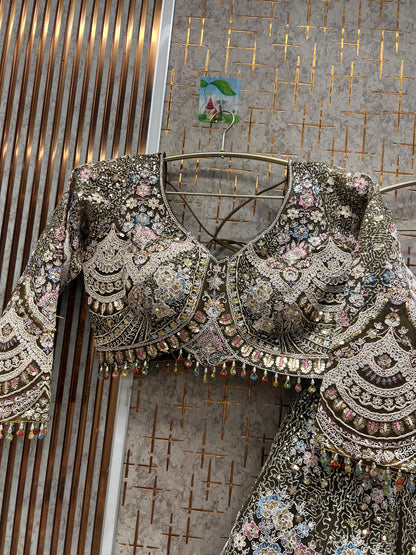 Something different Light pink peacock crop top Lehenga Happy Customer