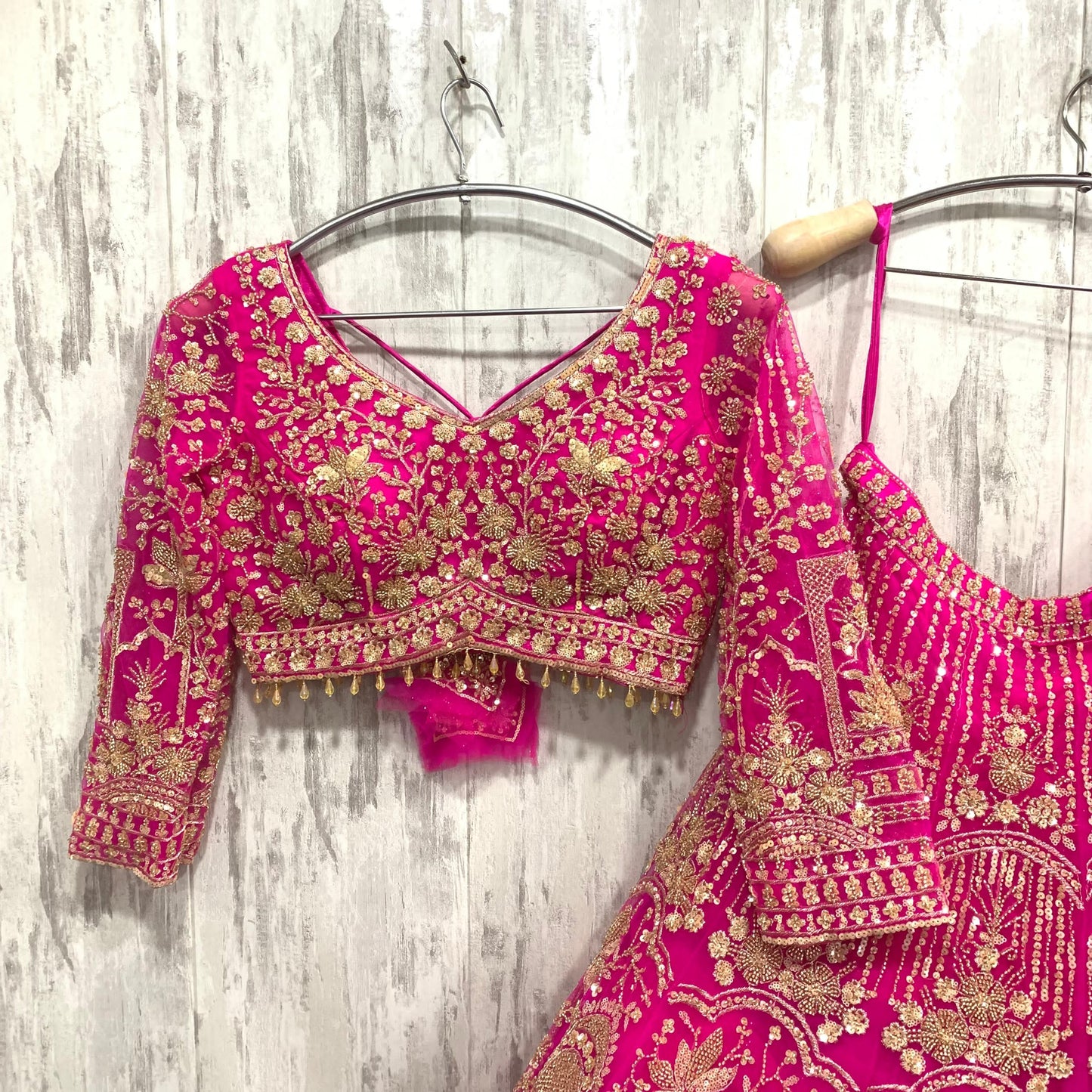 Eye catching Hot pink crop top Lehenga