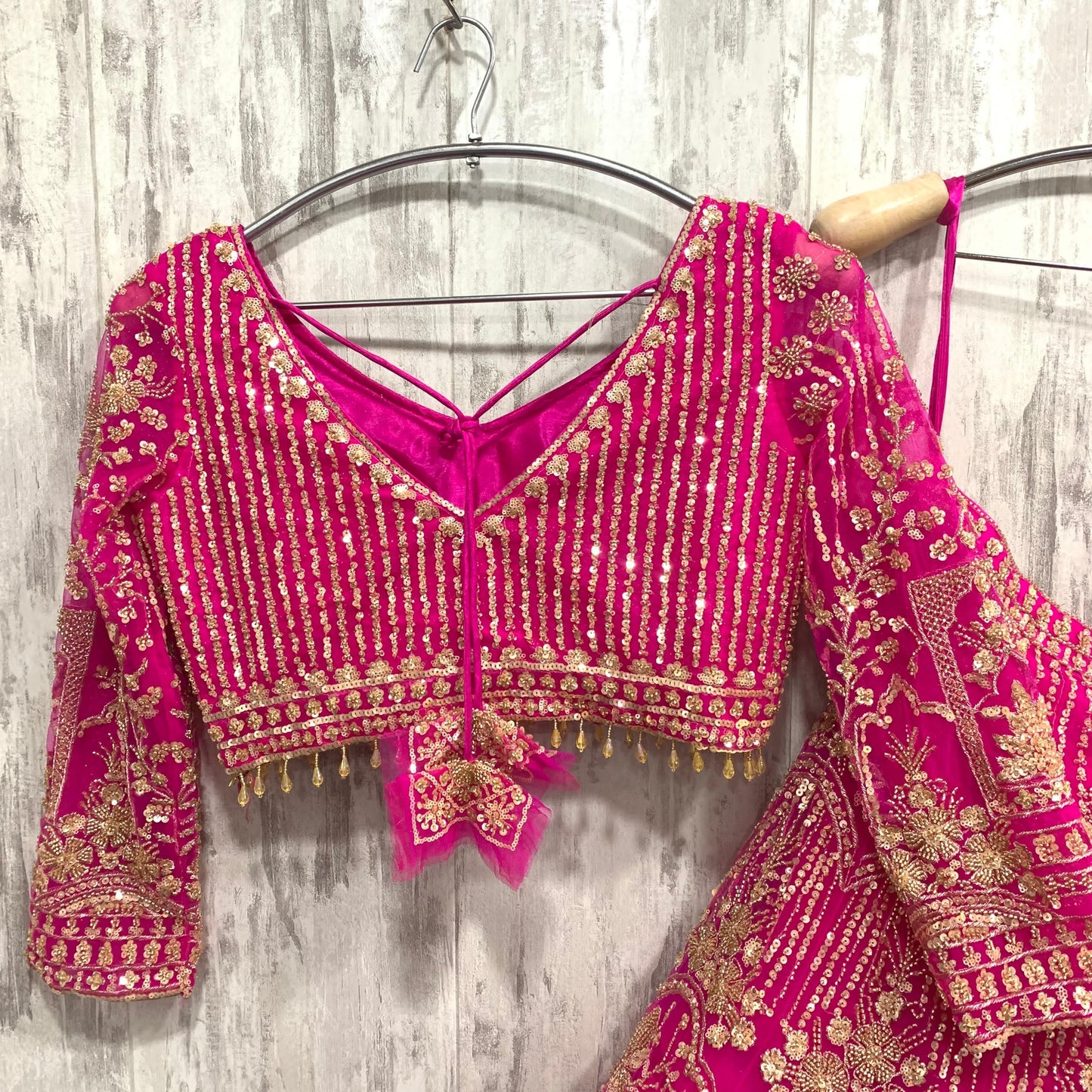 Eye catching Hot pink crop top Lehenga