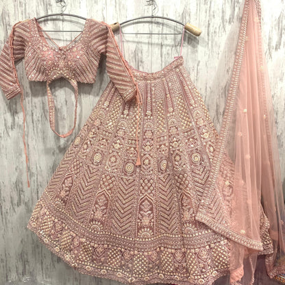 Majestic peach crop top Lehenga