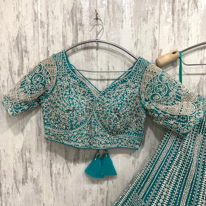 Glamorous Sea green crop top Lehenga