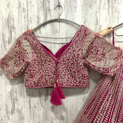 Glamorous Sea green crop top Lehenga