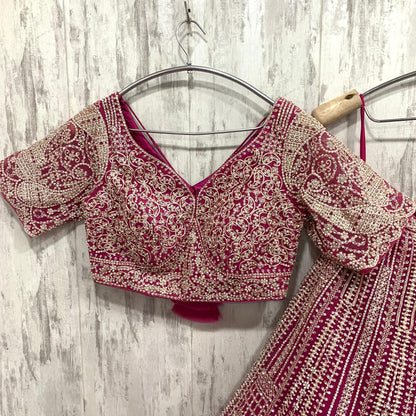 Glamorous Sea green crop top Lehenga