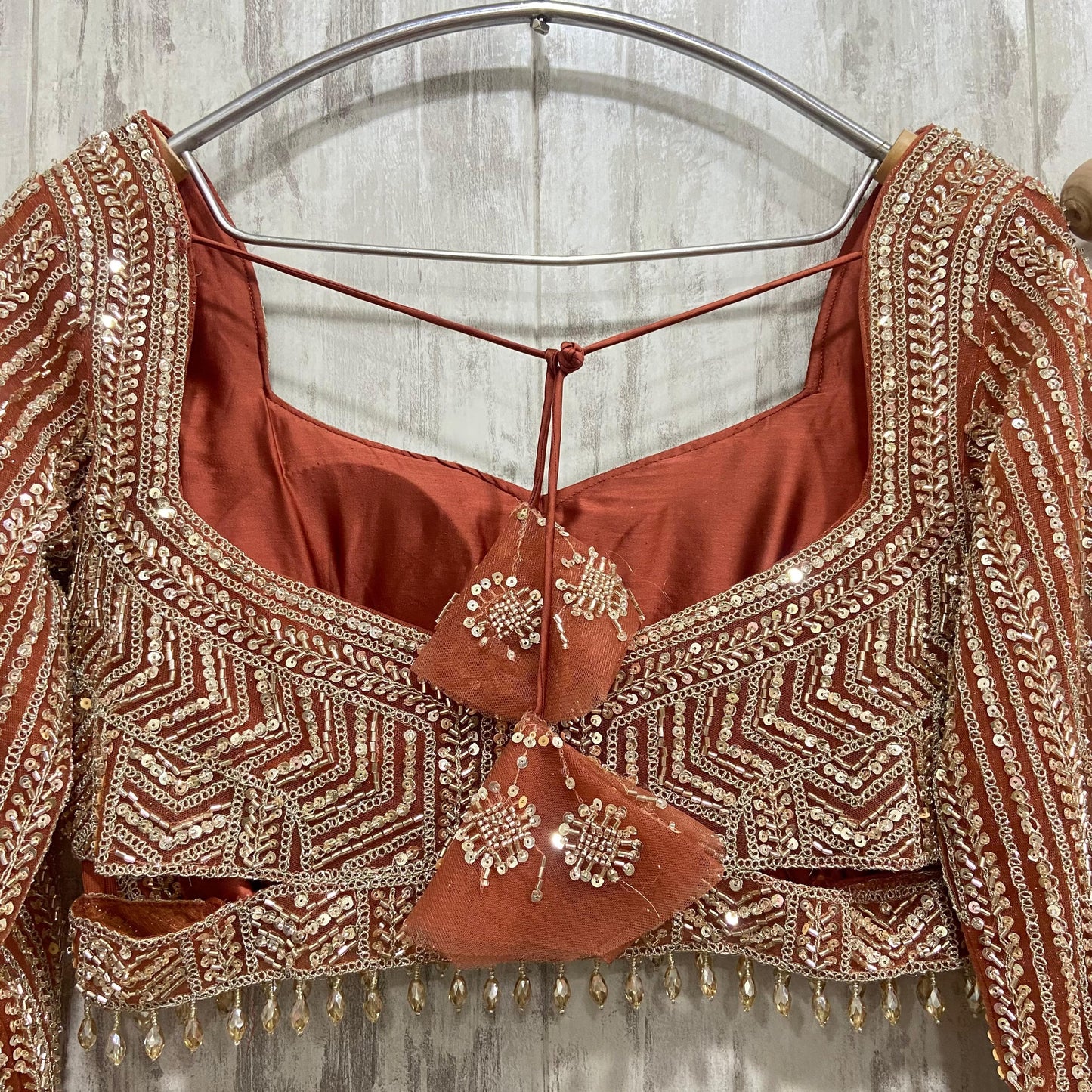 Royal blue crop top Lehenga with Silver Work