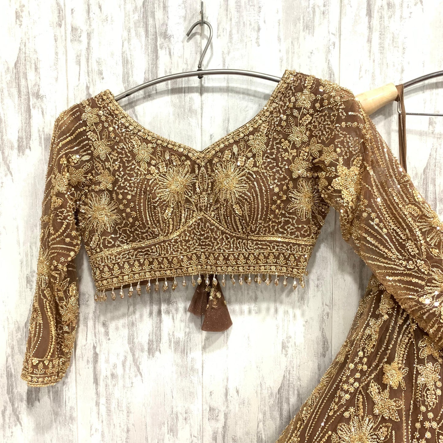 Stunning green viral crop top Lehenga