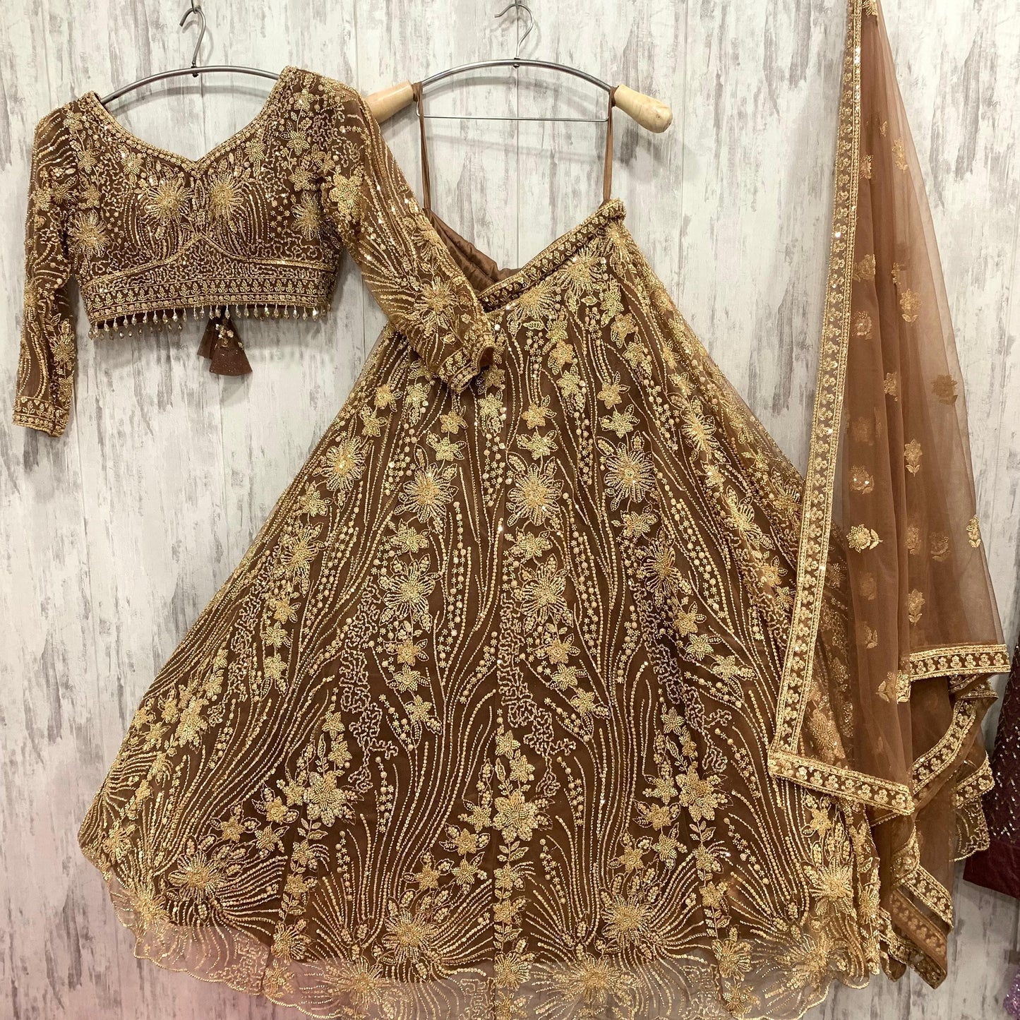 Stunning green viral crop top Lehenga