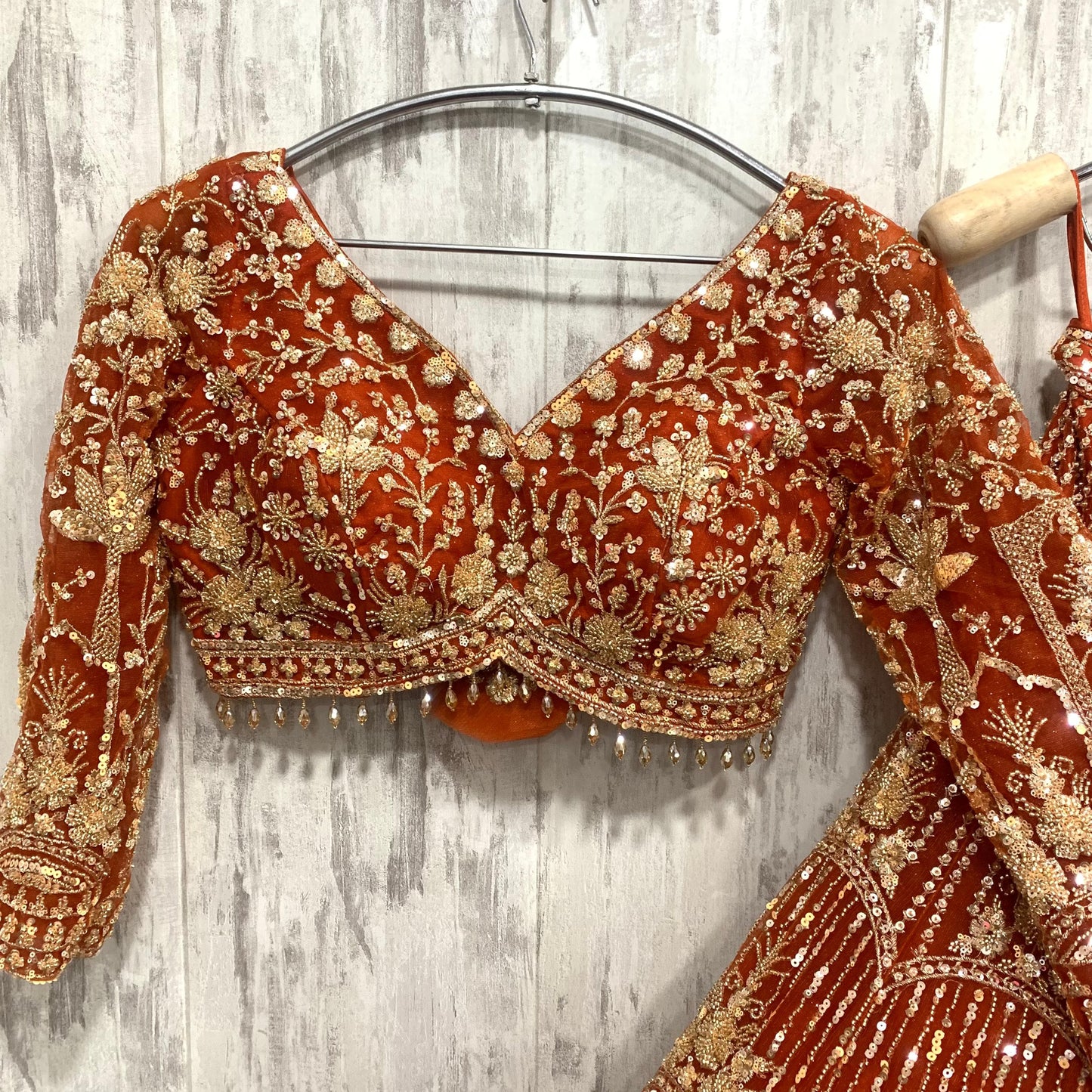 Designer Red crop top Lehenga Happy Customer