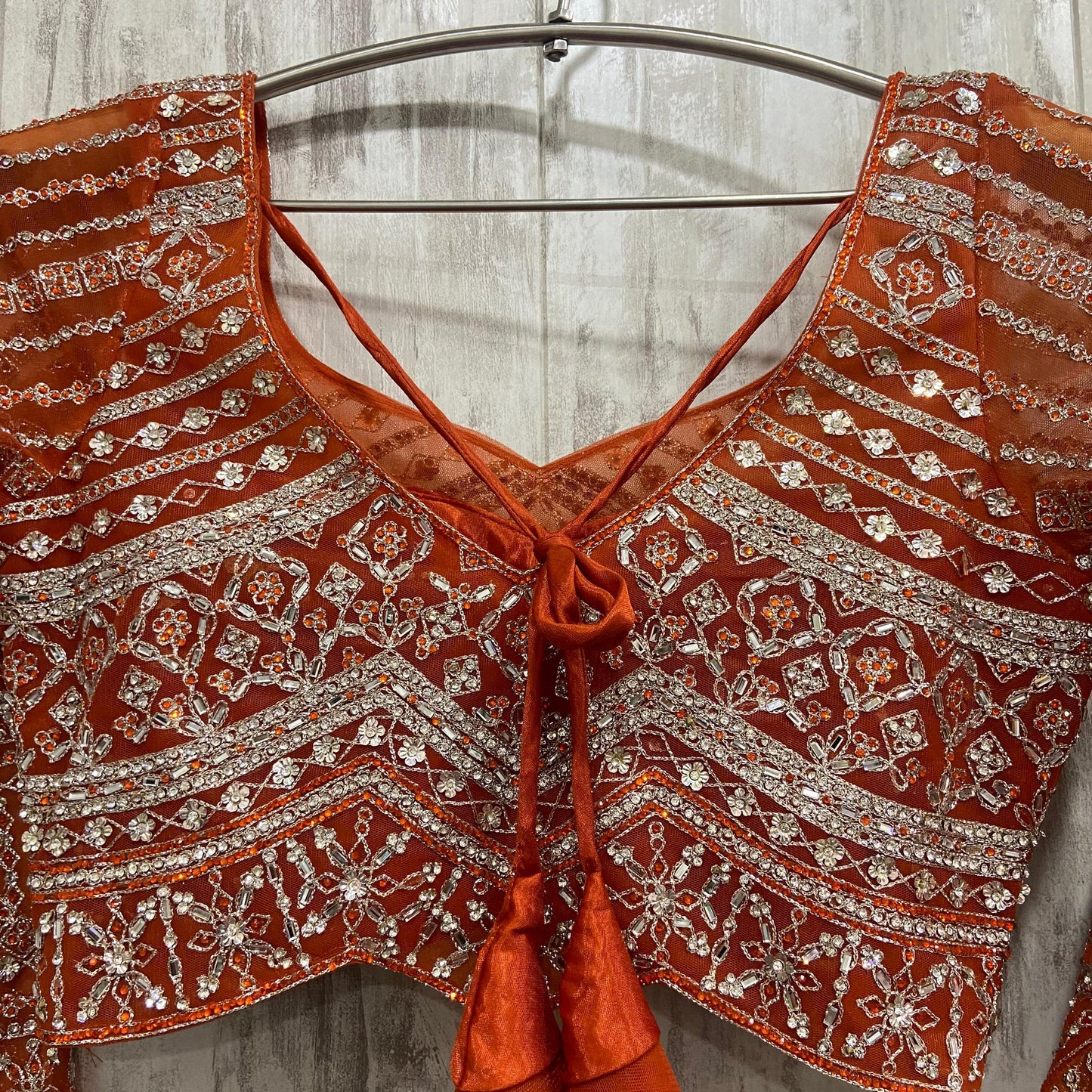 Amazing Orange crop top Lehenga