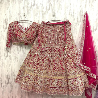 Awesome Hot pink crop top Lehenga