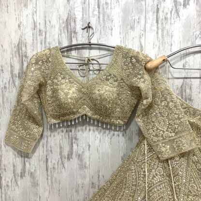 Astonishing viral green crop top Lehenga