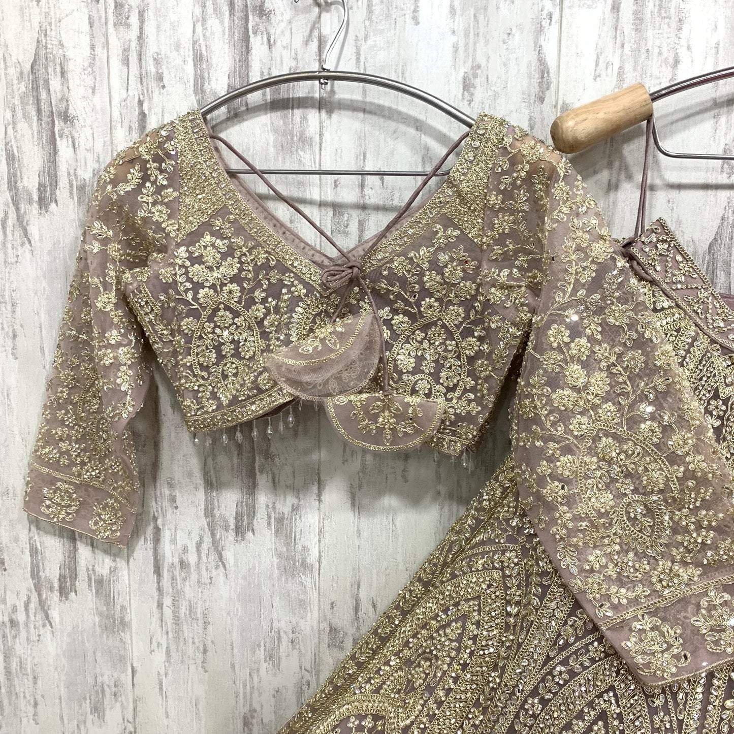 Astonishing viral green crop top Lehenga