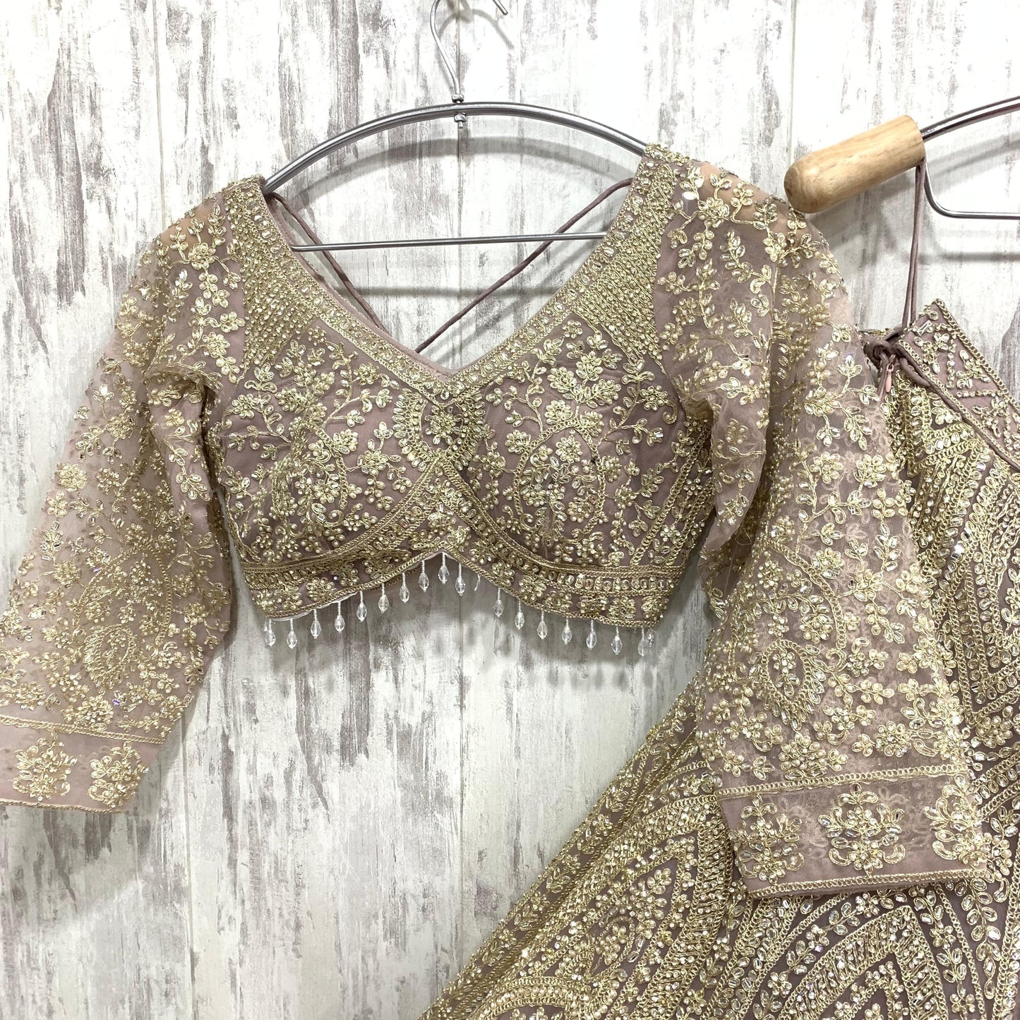 Astonishing viral green crop top Lehenga