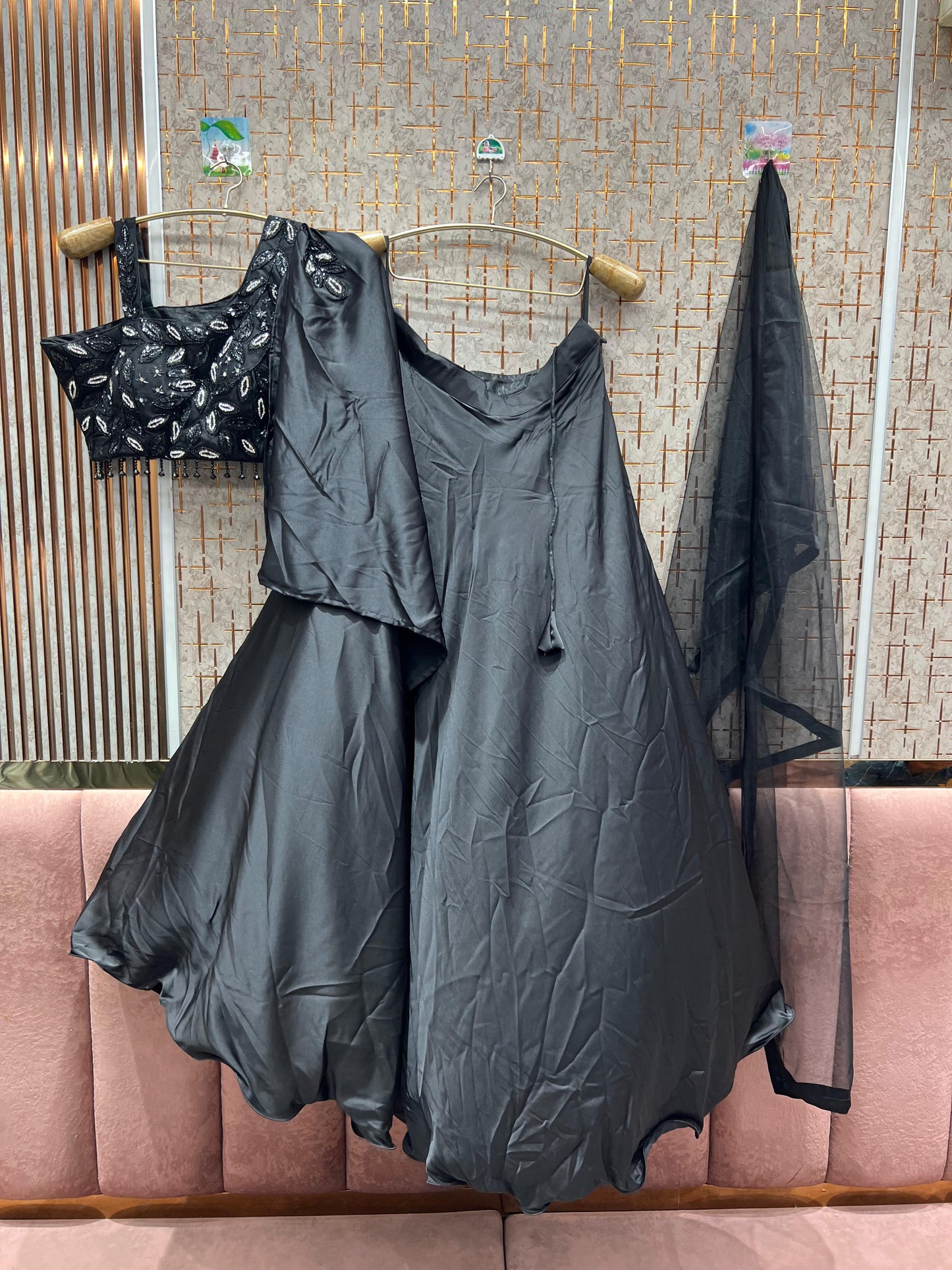 Gorgeous Grey crop top Lehenga