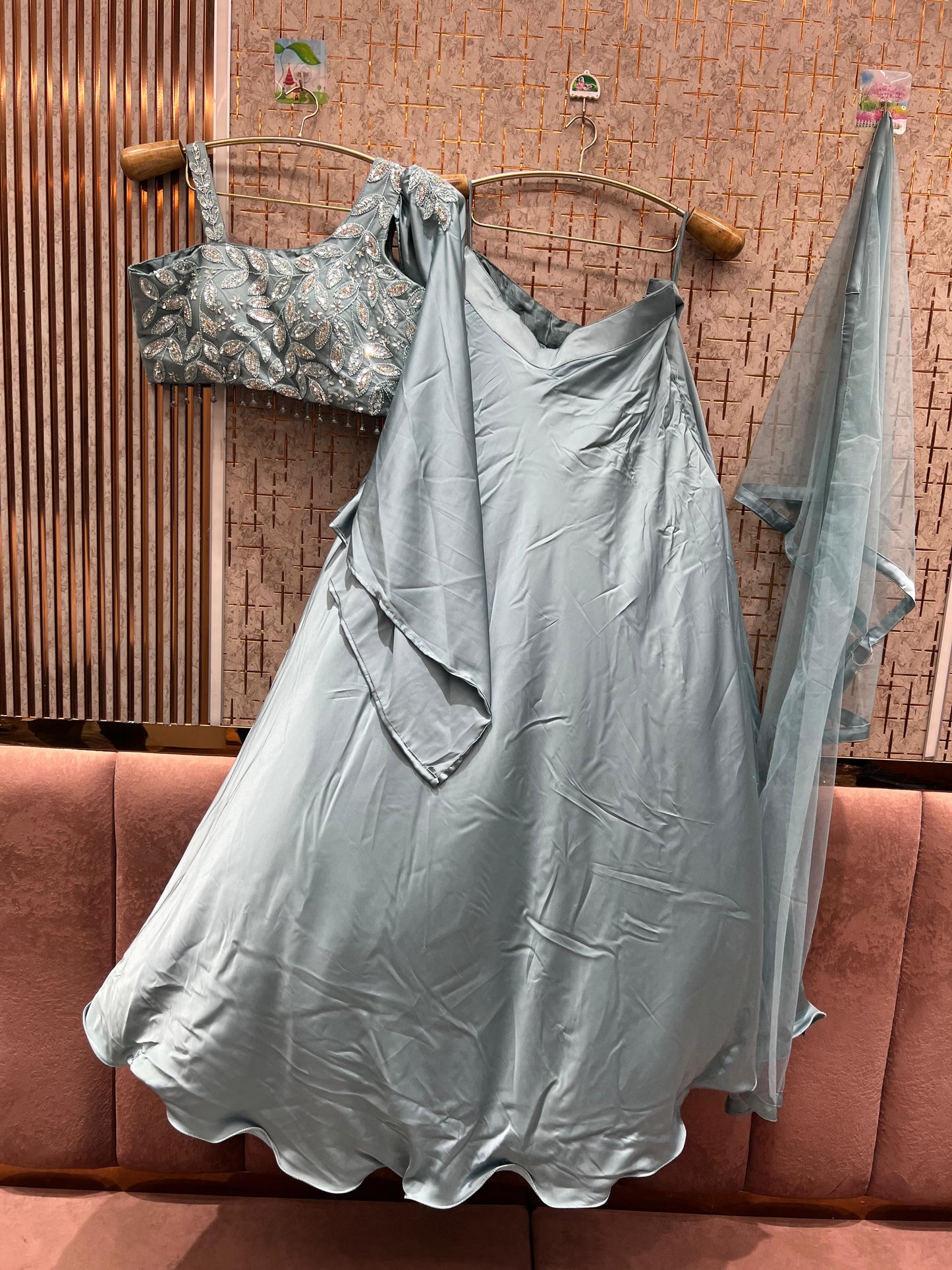 Gorgeous Grey crop top Lehenga