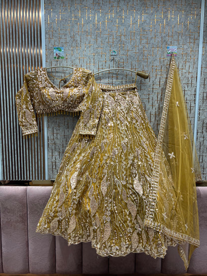 Fabulous golden crop top Lehenga