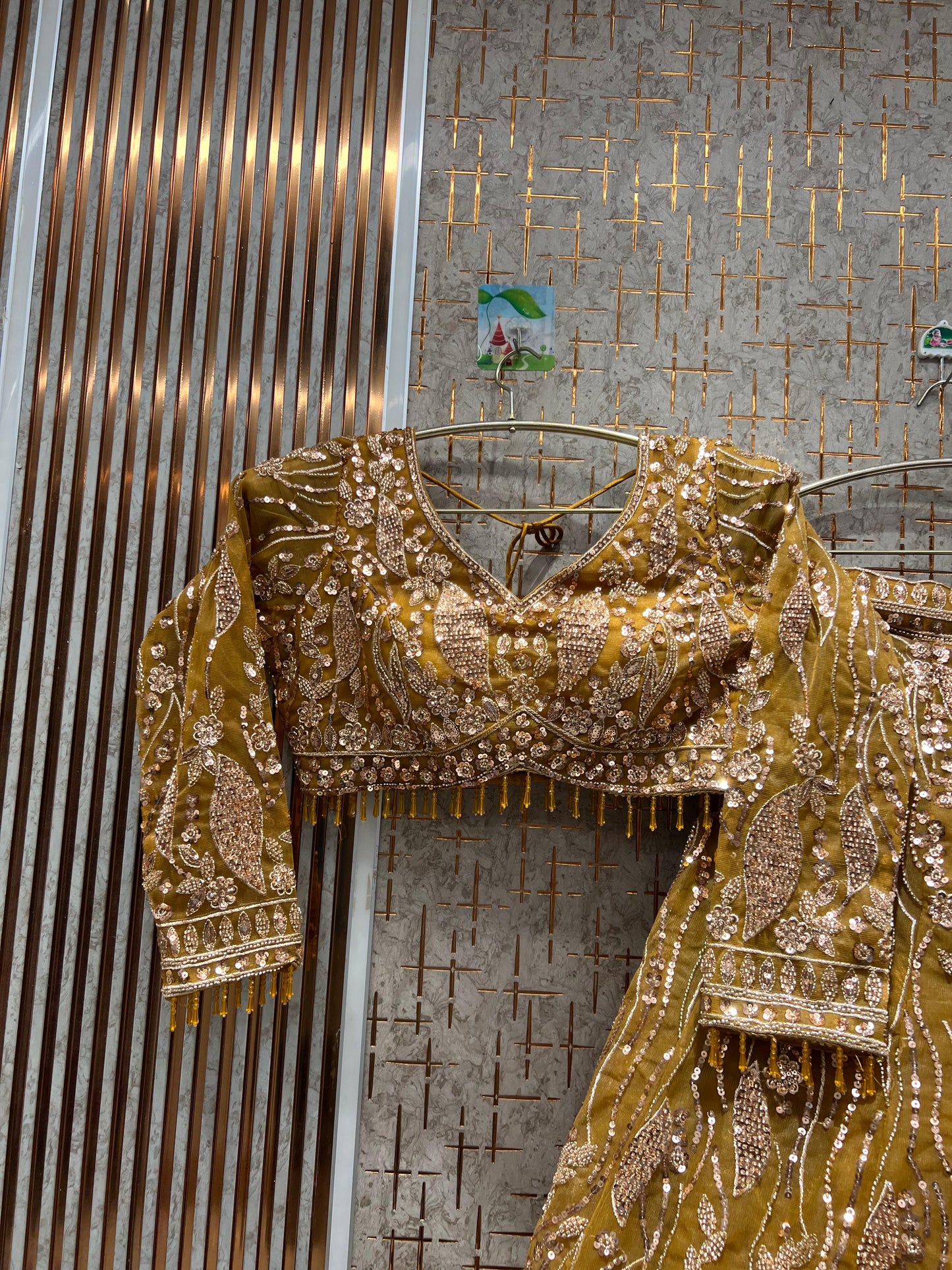 Fabulous golden crop top Lehenga