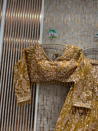 Fabulous golden crop top Lehenga