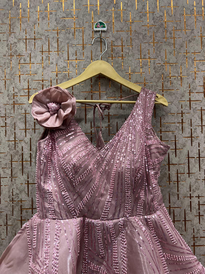 Fabulous peach golden gown