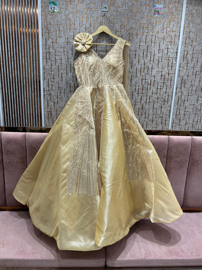 Fabulous peach golden gown