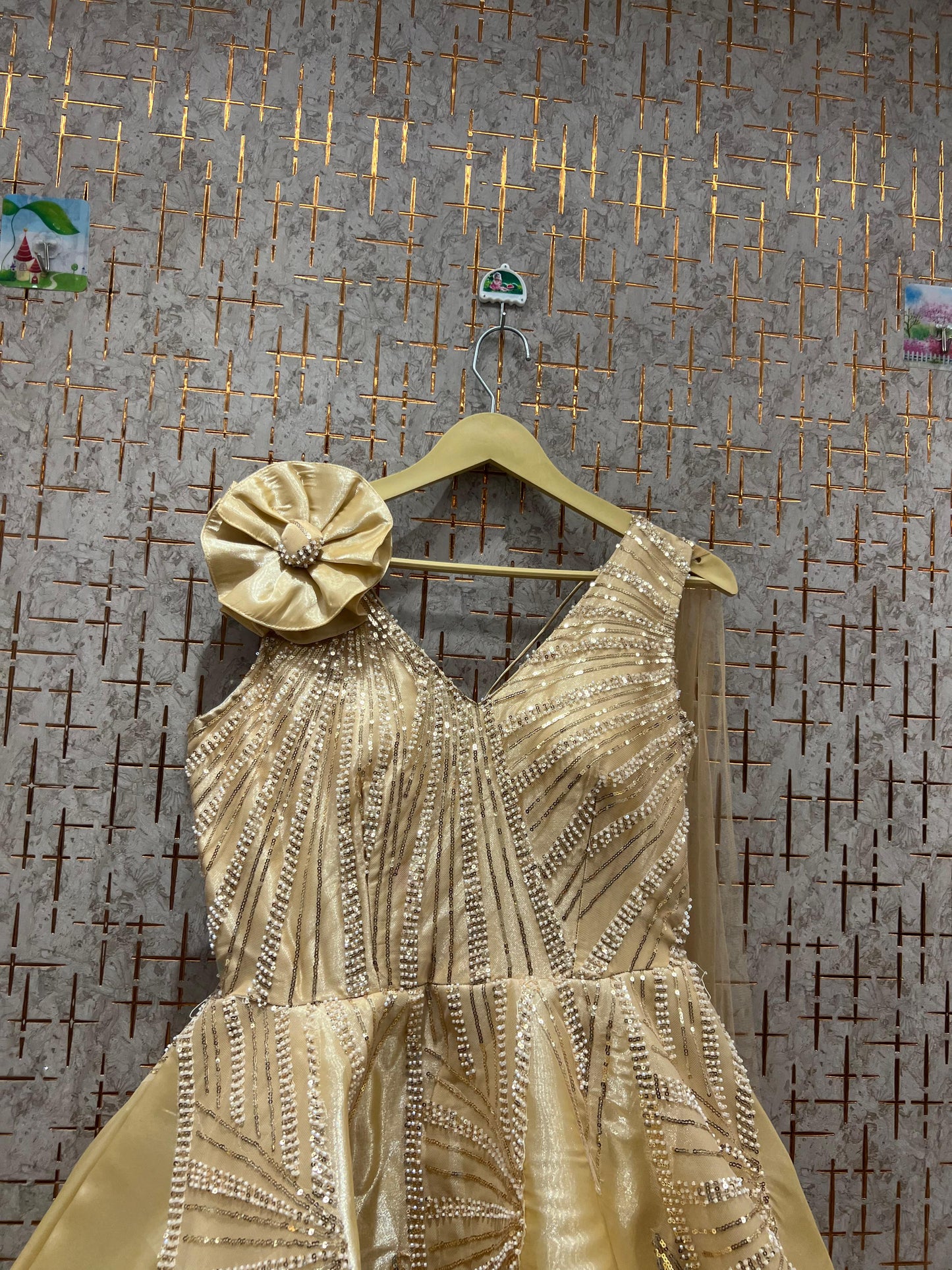 Fabulous peach golden gown