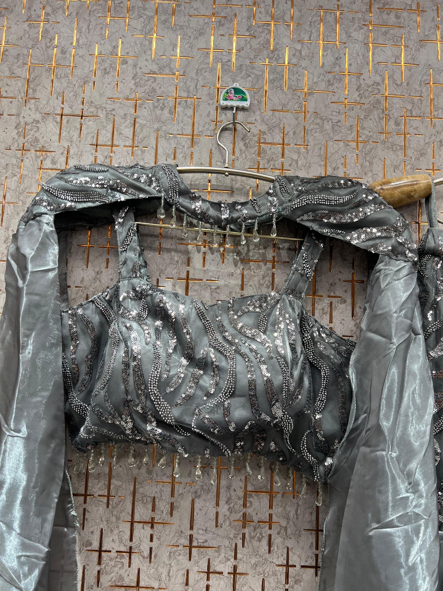 Lovely golden peach crop top Lehenga