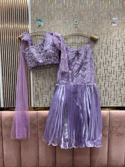 Lovely golden peach crop top Lehenga