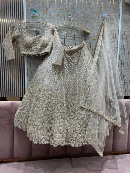 Lavishing Floral peach crop top Lehenga