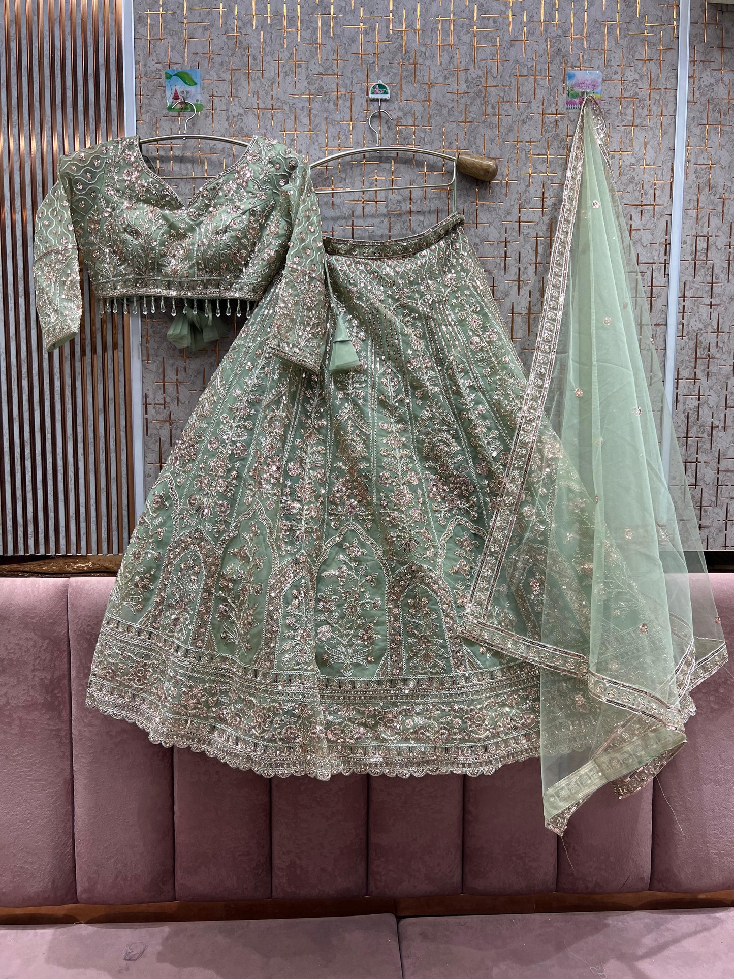 Khoobsurat Lavender crop top Lehenga