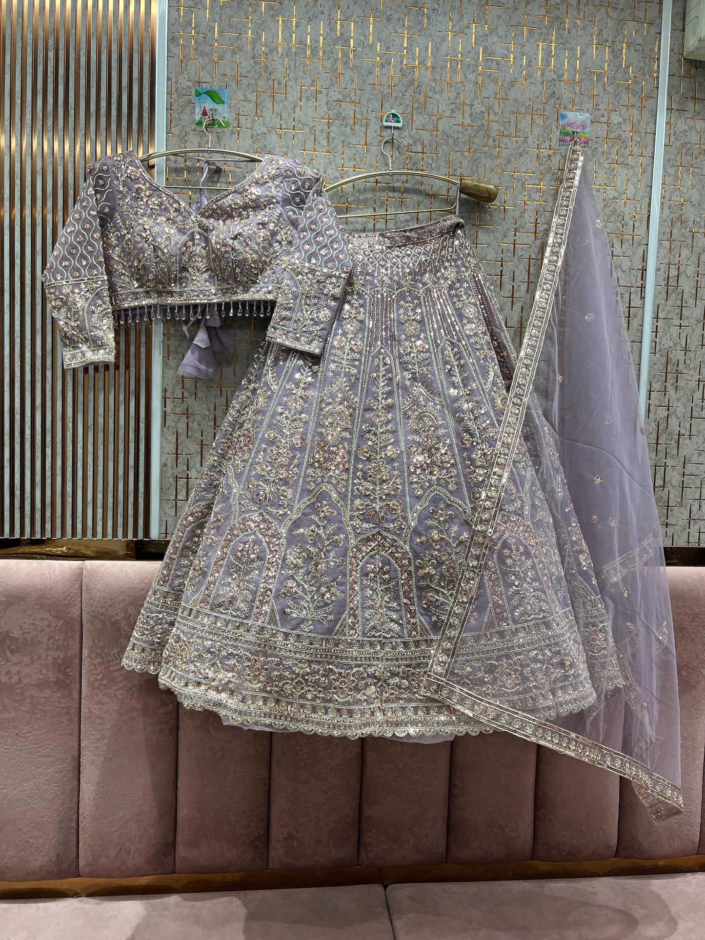 Khoobsurat Lavender crop top Lehenga