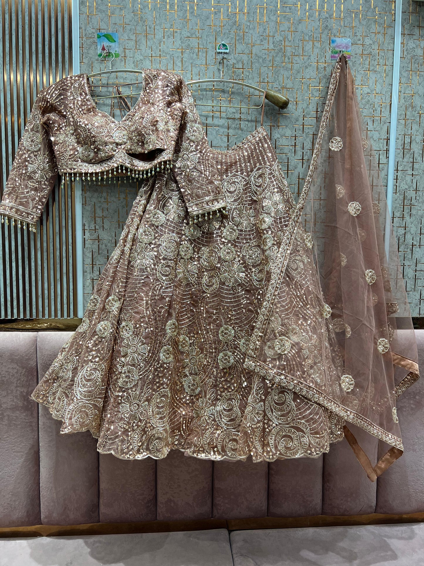 Awesome purple lavender lilac crop top Lehenga