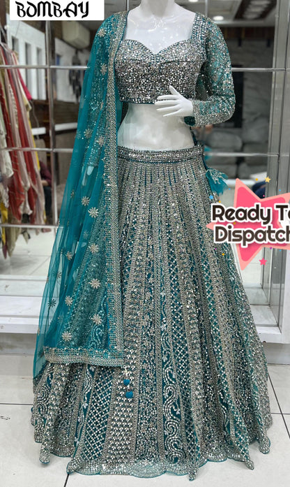 Good looking pink crop top Lehenga