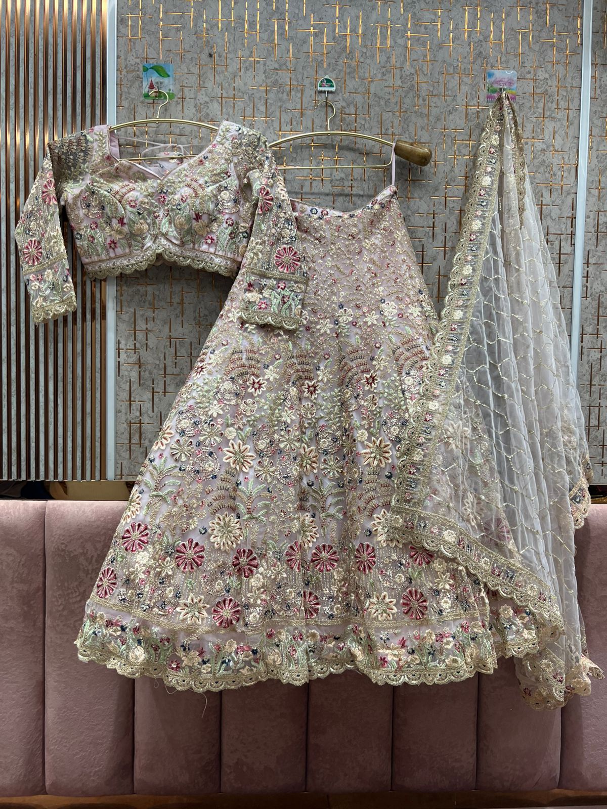 Astonishing Lavender crop top Lehenga