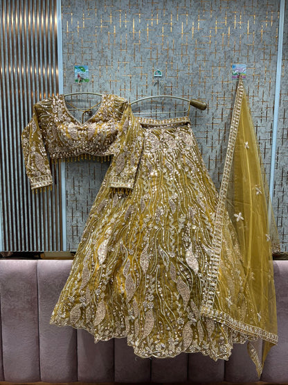 Fabulous golden crop top Lehenga