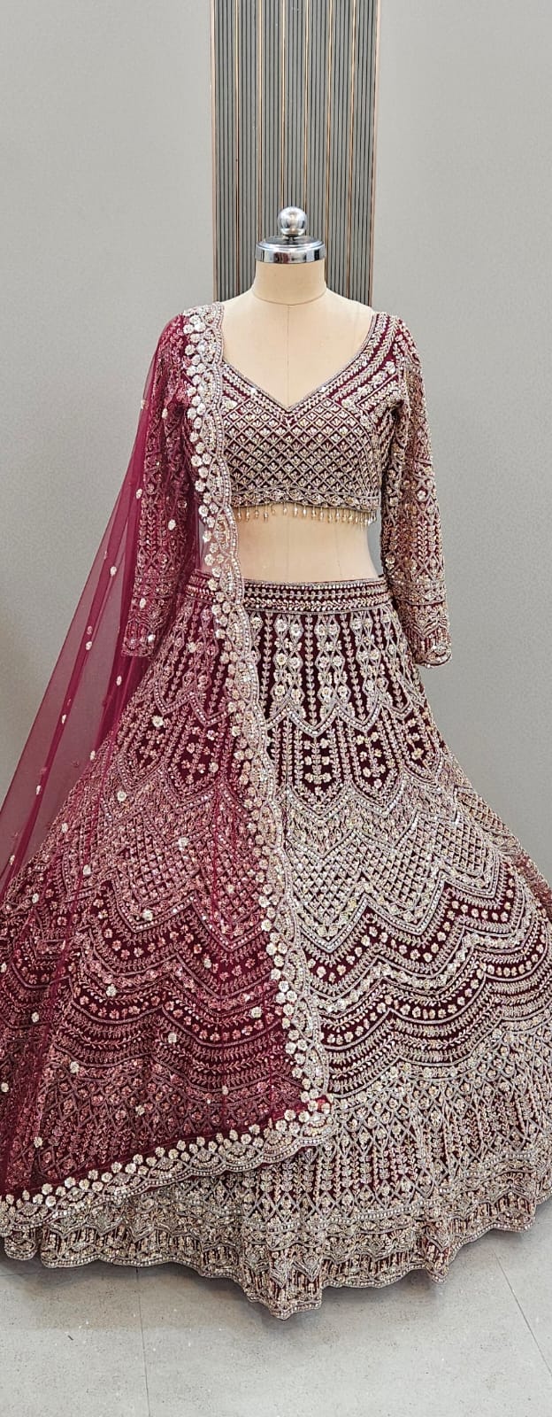 Astonishing Sky blue crop top Lehenga