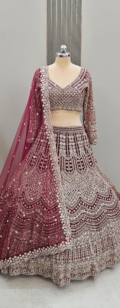 Astonishing Sky blue crop top Lehenga