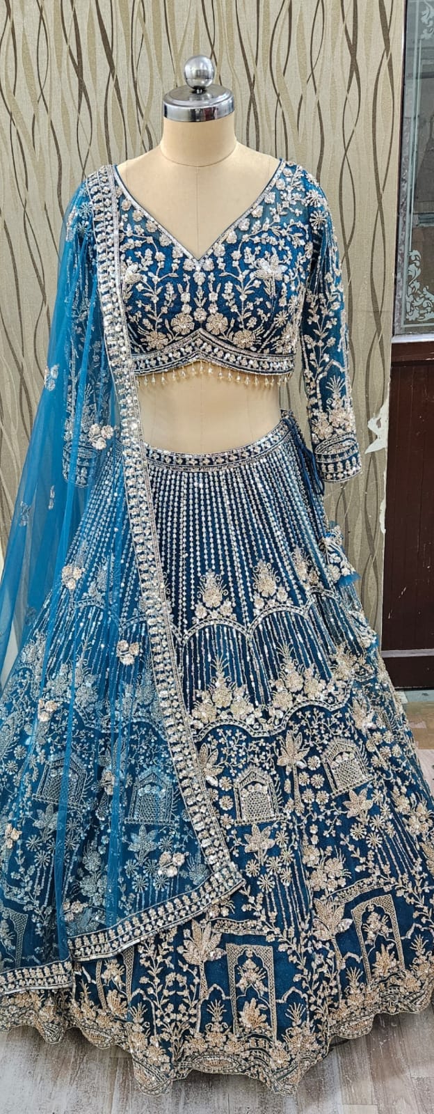 Designer Red crop top Lehenga Happy Customer