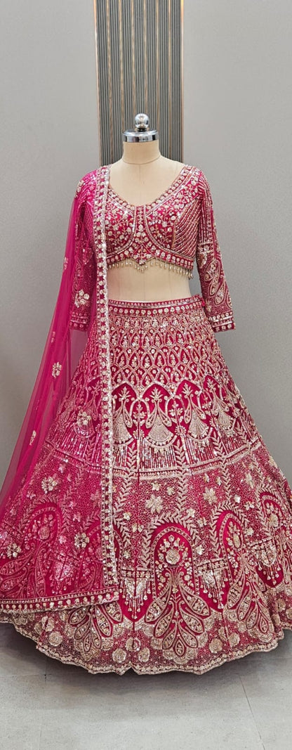 Eye catching orange Crop top Lehenga