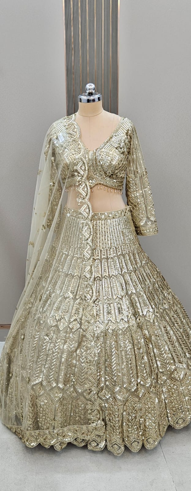 Lovely black on Black Monotone Crop top Lehenga