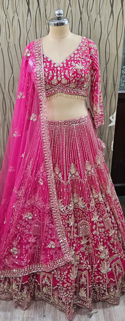 Designer Red crop top Lehenga Happy Customer