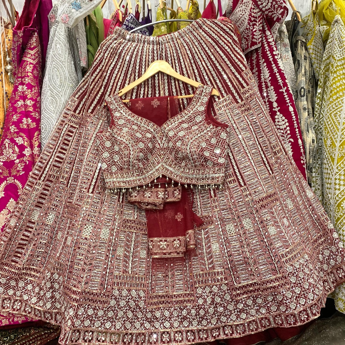 Fantastic golden crop top Lehenga