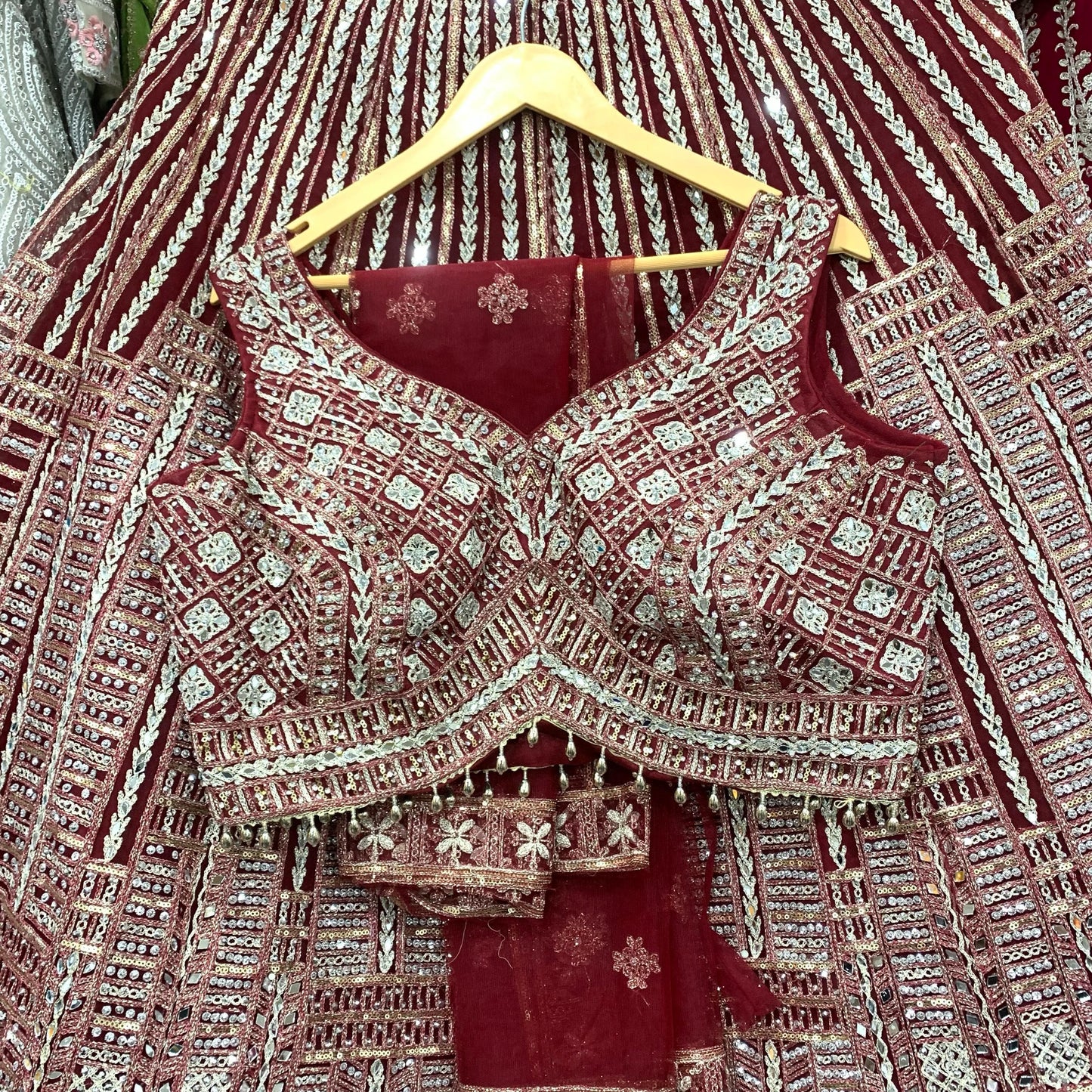 Fantastic golden crop top Lehenga
