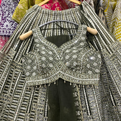 Fantastic golden crop top Lehenga