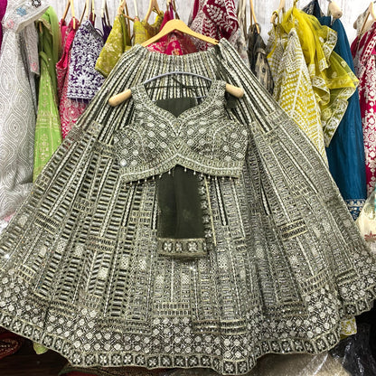 Fantastic golden crop top Lehenga