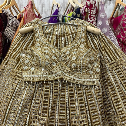 Fantastic golden crop top Lehenga