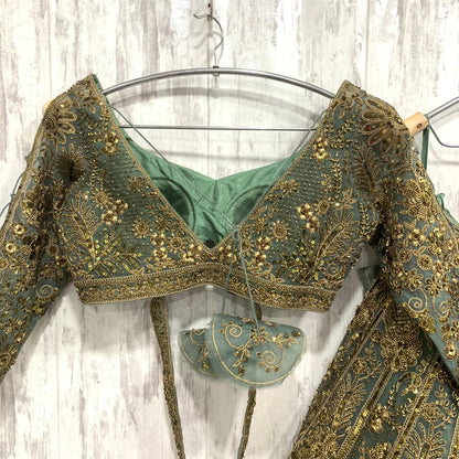 Awesome green crop top Lehenga