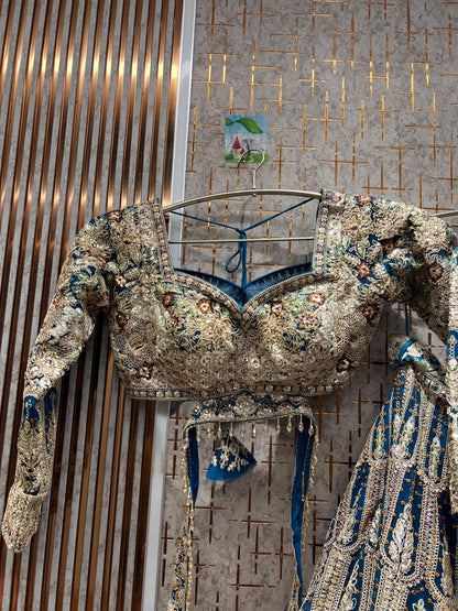 Gorgeous yellow haldi mehendi crop top Lehenga